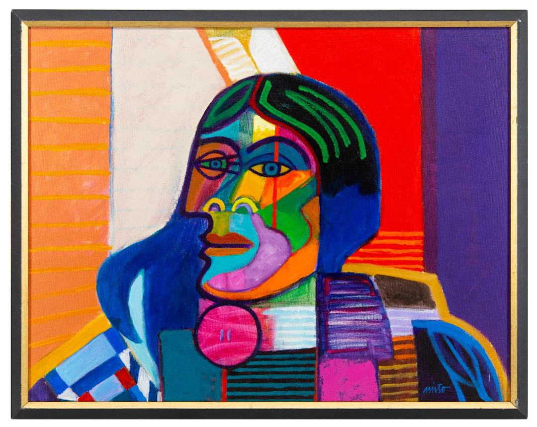 JOHN NIETO "CRAZY HORSE" ACRYLIC ON CANVAS