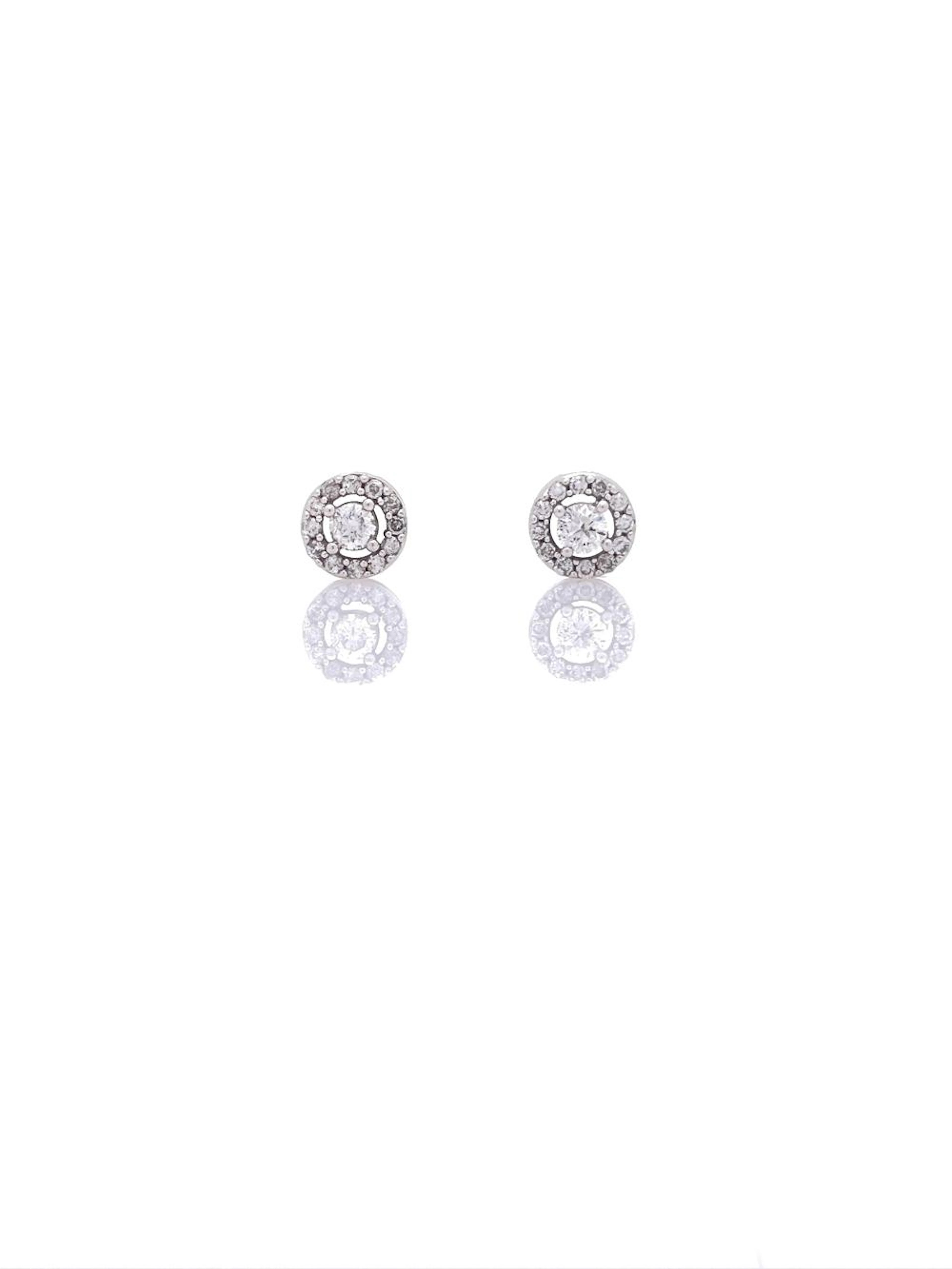 14K WHITE GOLD .50CTTW DIAMOND EARRINGS