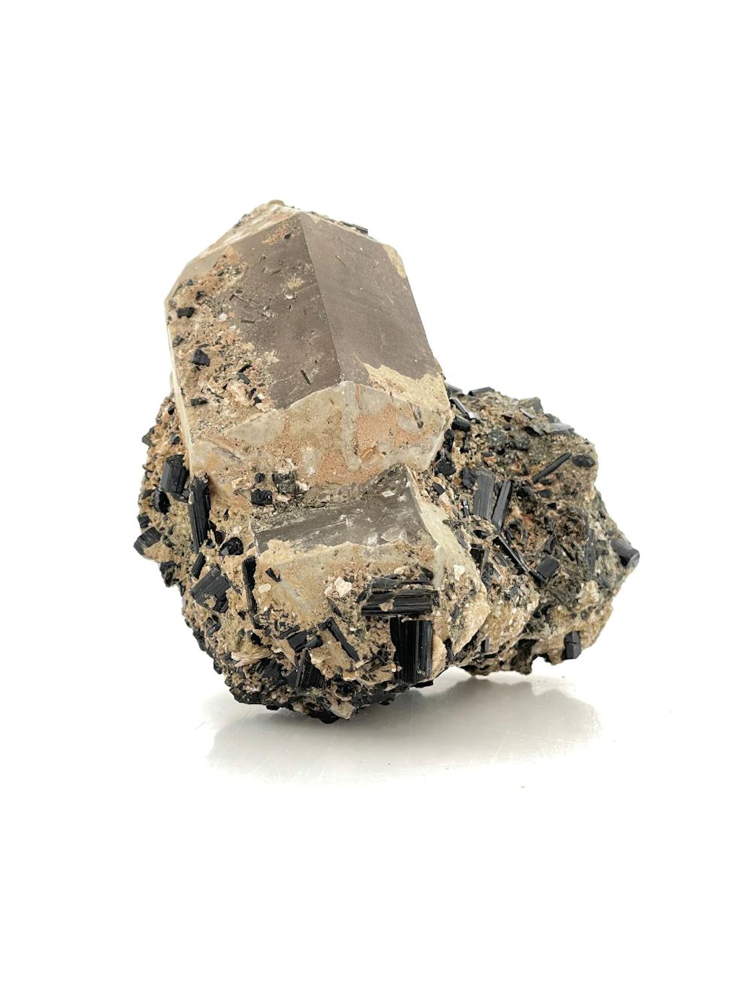 QUARTZ WITH TOURMALINE CRYSTALS STONE SPECIMEN GEMSTONES