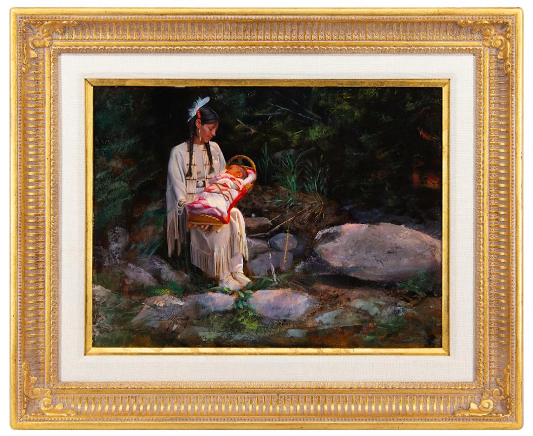 DAVID EDWARD KUCERA "PEACEFUL MOMENT" OIL ON BOARD