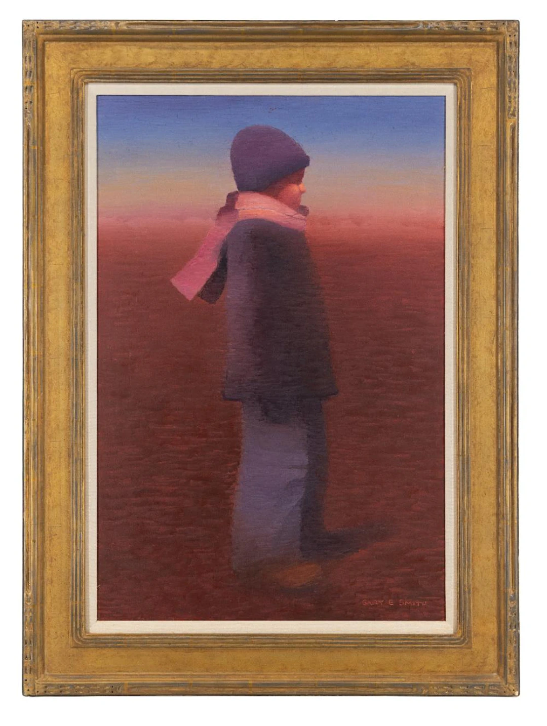 GARY ERNEST SMITH "BOY WITH SCARF" OIL ON CANVAS
