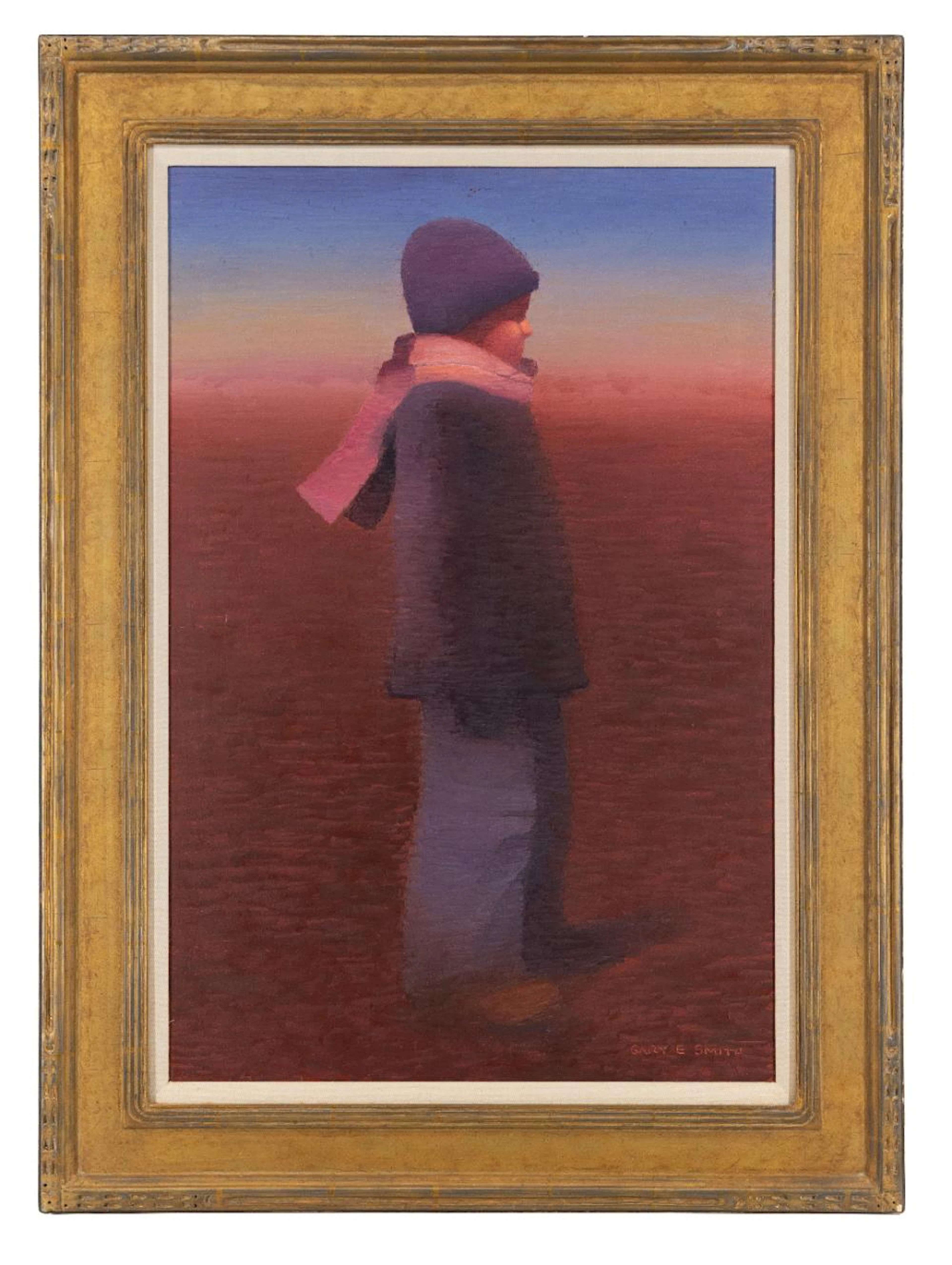 GARY ERNEST SMITH "BOY WITH SCARF" OIL ON CANVAS