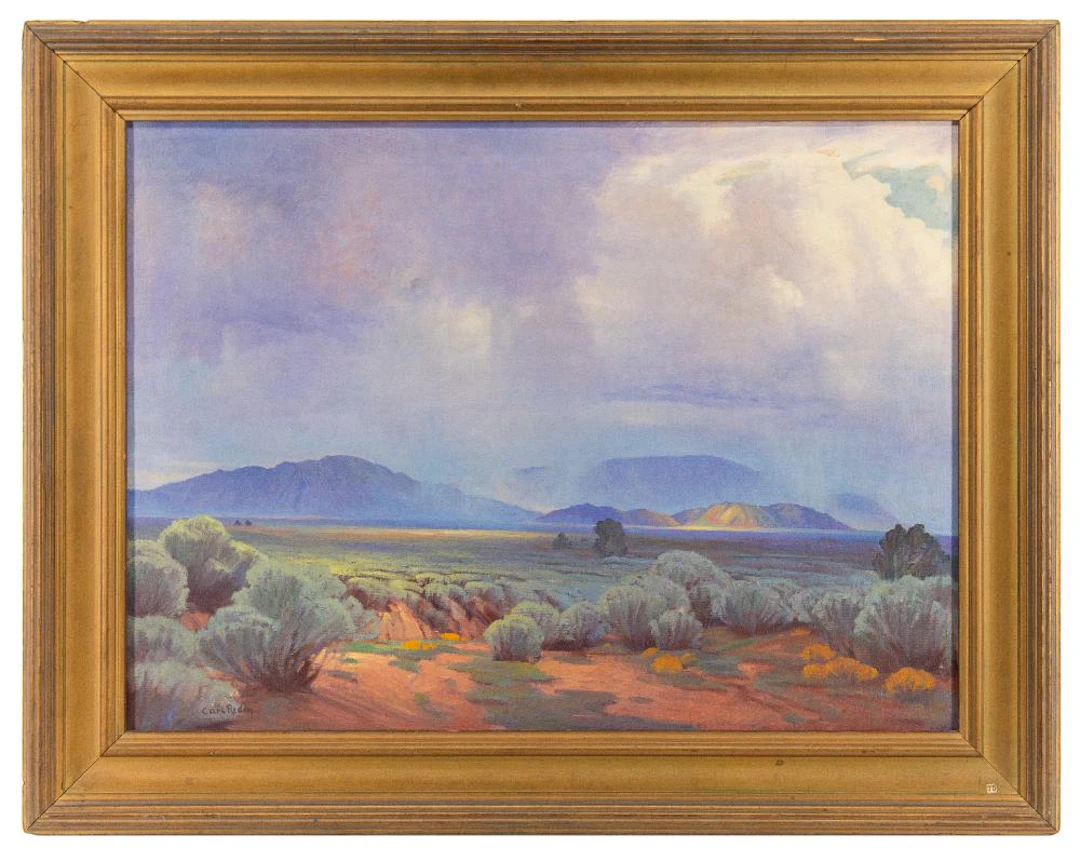 CARL REDIN "SUNSHINE & SHADOWS" OIL ON CANVAS