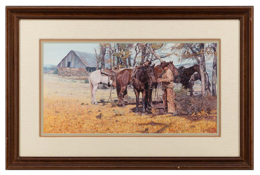WAYNE JUSTUS "RESTING" WATERCOLOR & GOUACHE