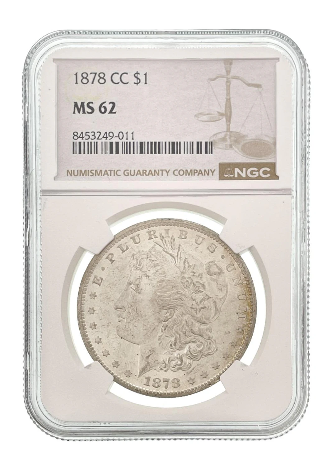 1878-CC MORGAN SILVER DOLLAR NGC MS62