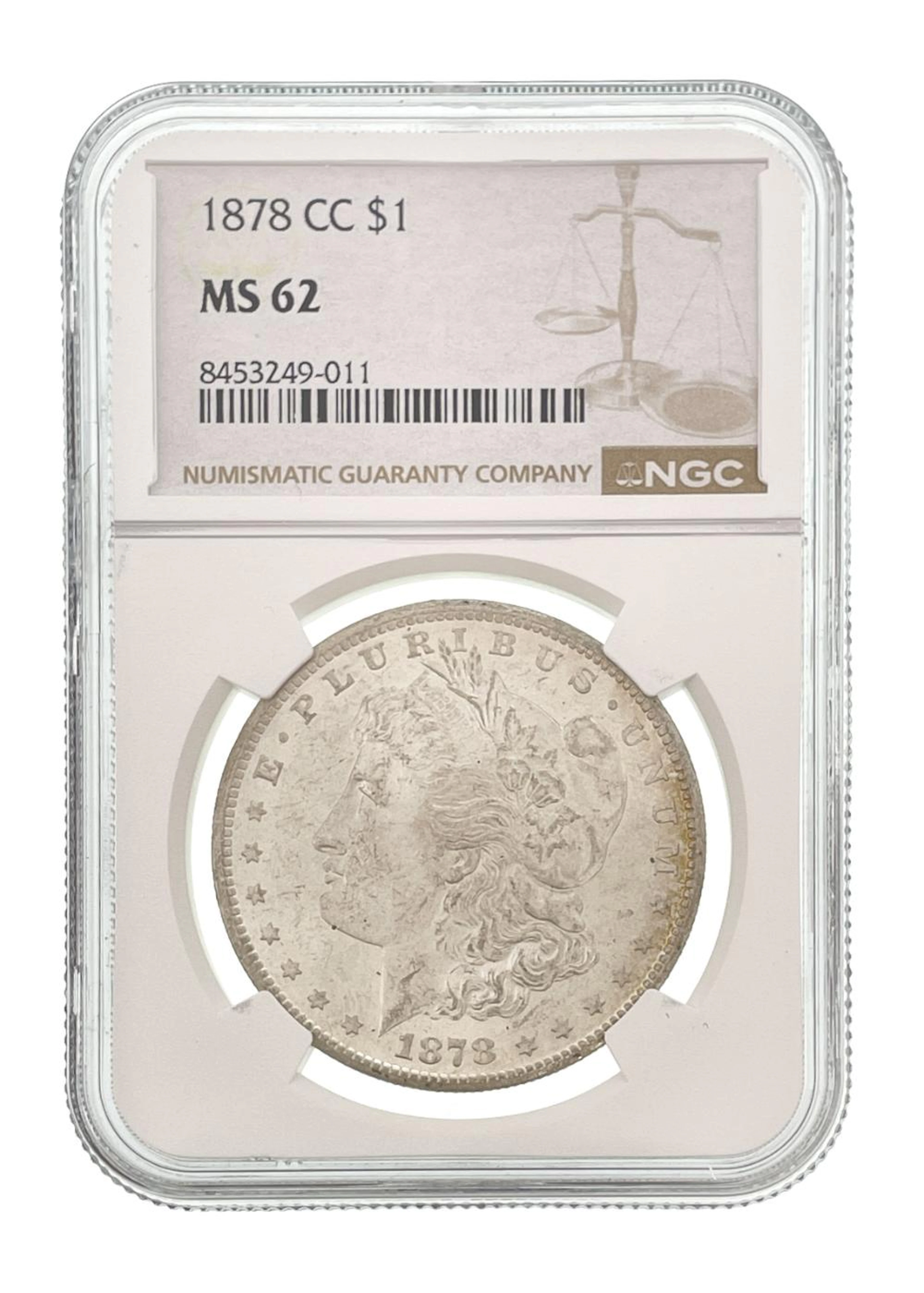 1878-CC MORGAN SILVER DOLLAR NGC MS62