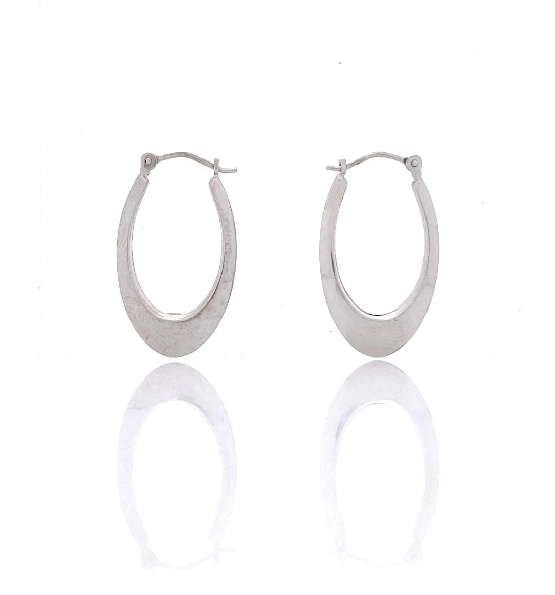14K WHITE GOLD HOOP EARRINGS