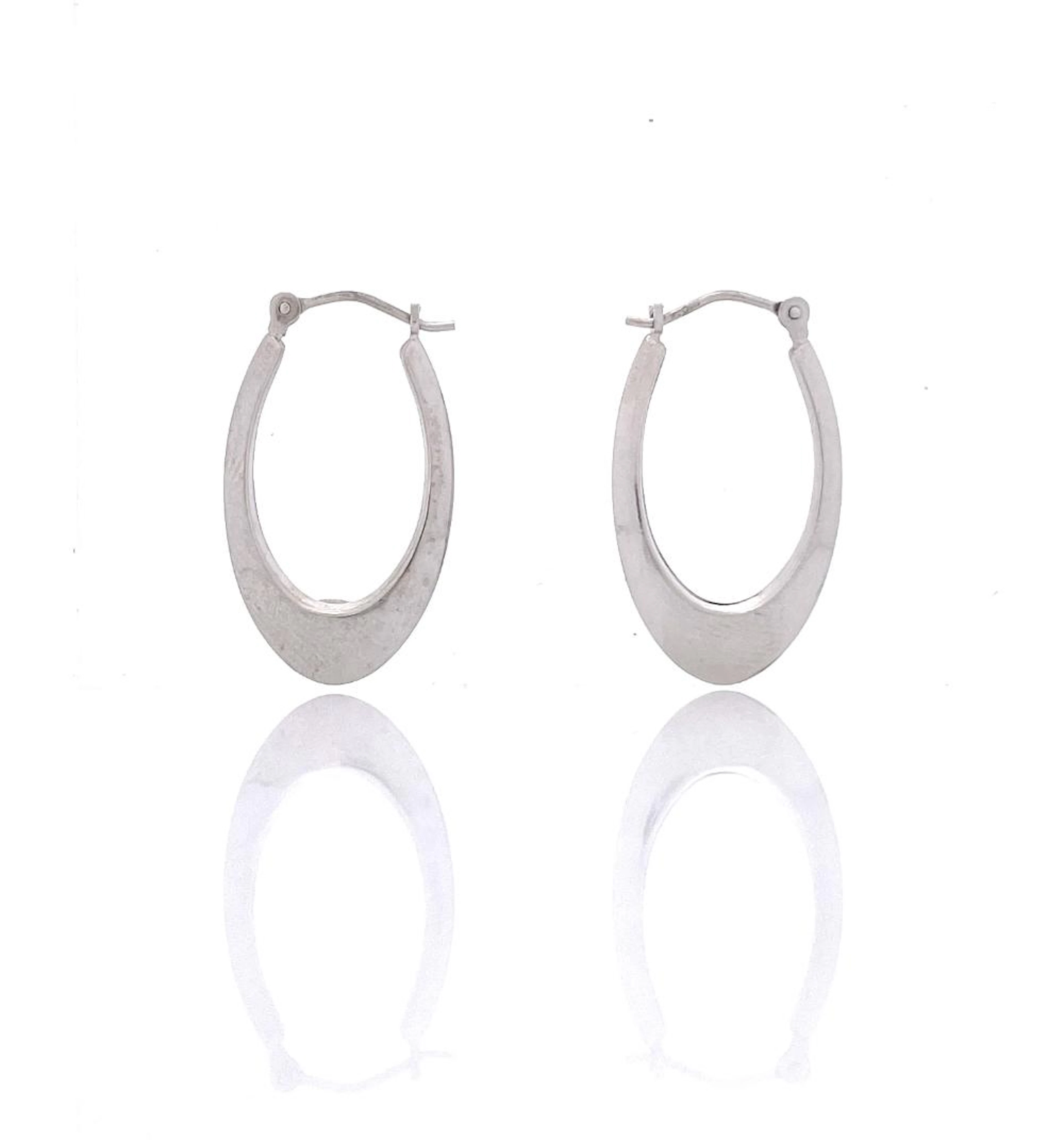 14K WHITE GOLD HOOP EARRINGS