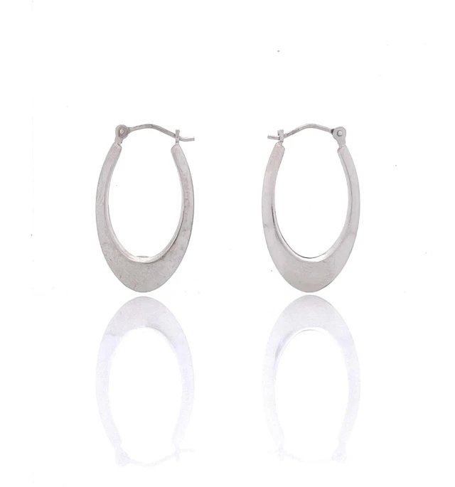 14K WHITE GOLD HOOP EARRINGS