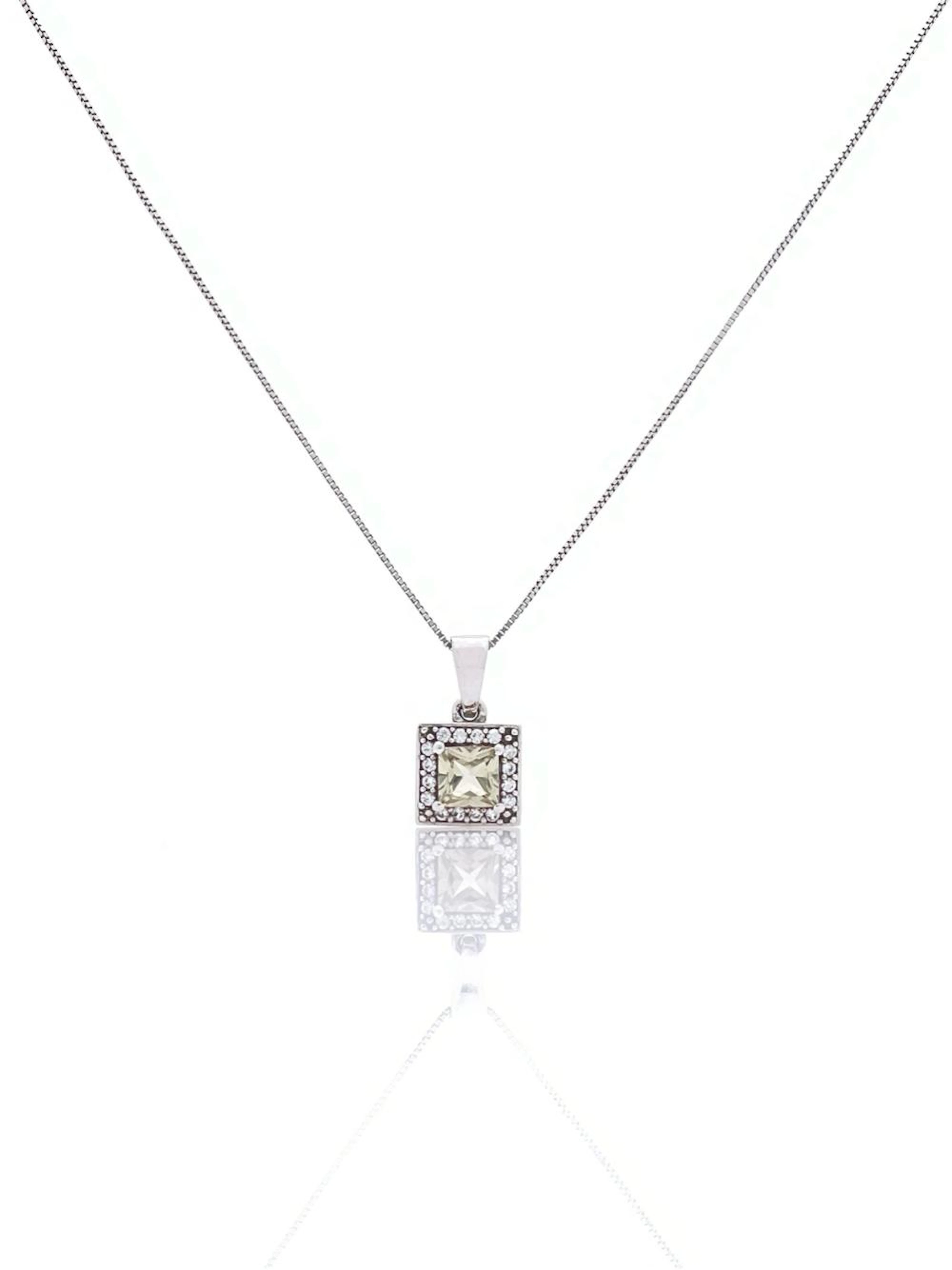 10K & 14K WHITE GOLD .40CTTW TOPAZ PENDANT NECKLACE