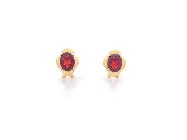 14K YELLOW GOLD 2.18CTTW GARNET EARRINGS