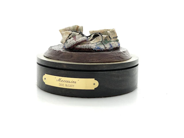DAVE MCGARY "MOCCASINS" BRONZE SCULPTURE