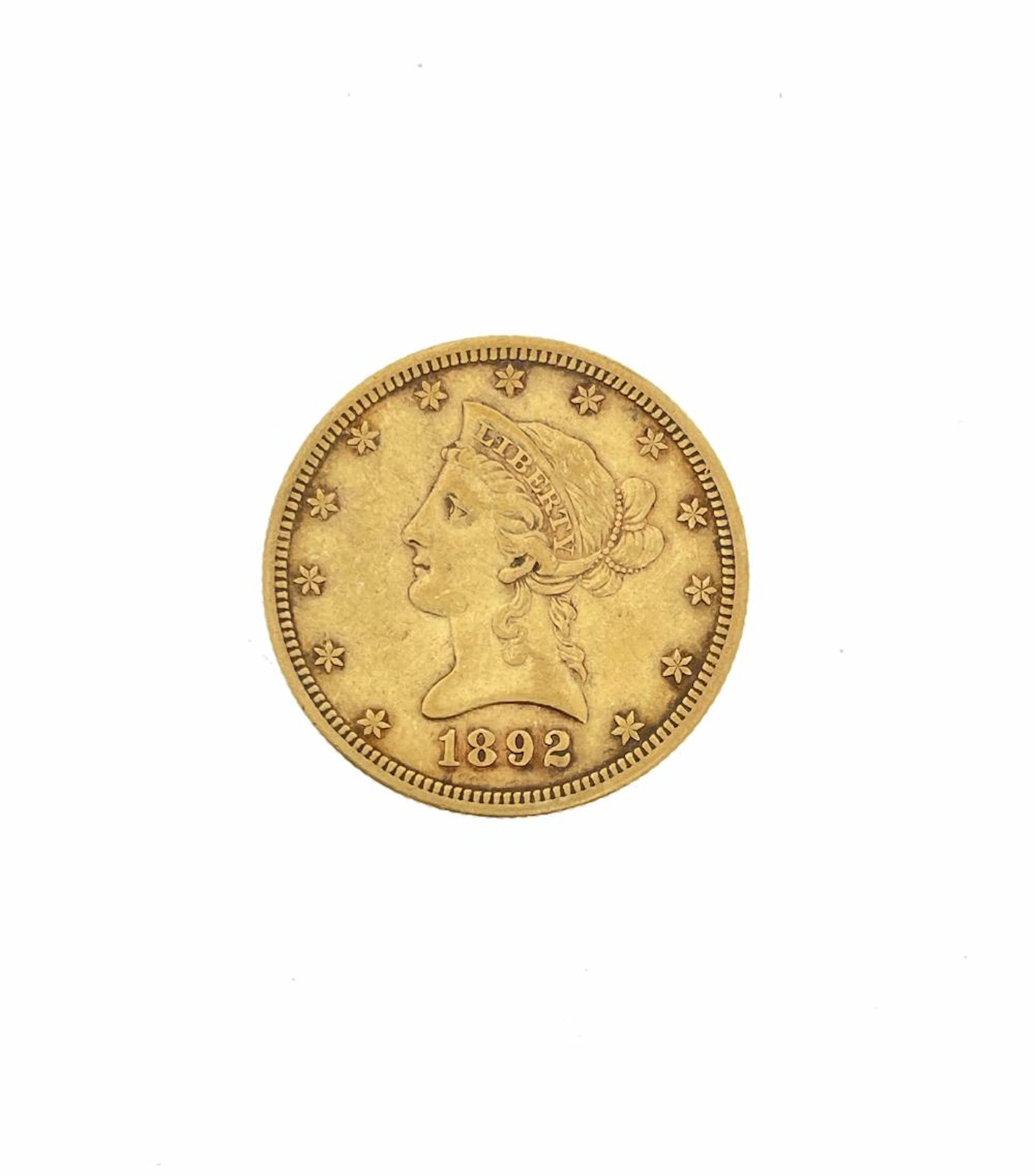 1892-CC $10 LIBERTY HEAD GOLD EAGLE