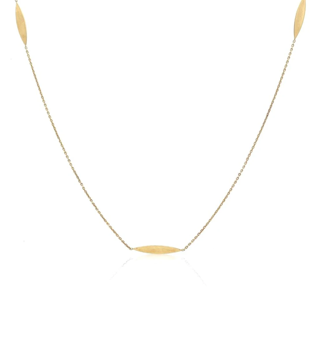14K YELLOW GOLD NAVETTE STATION NECKLACE