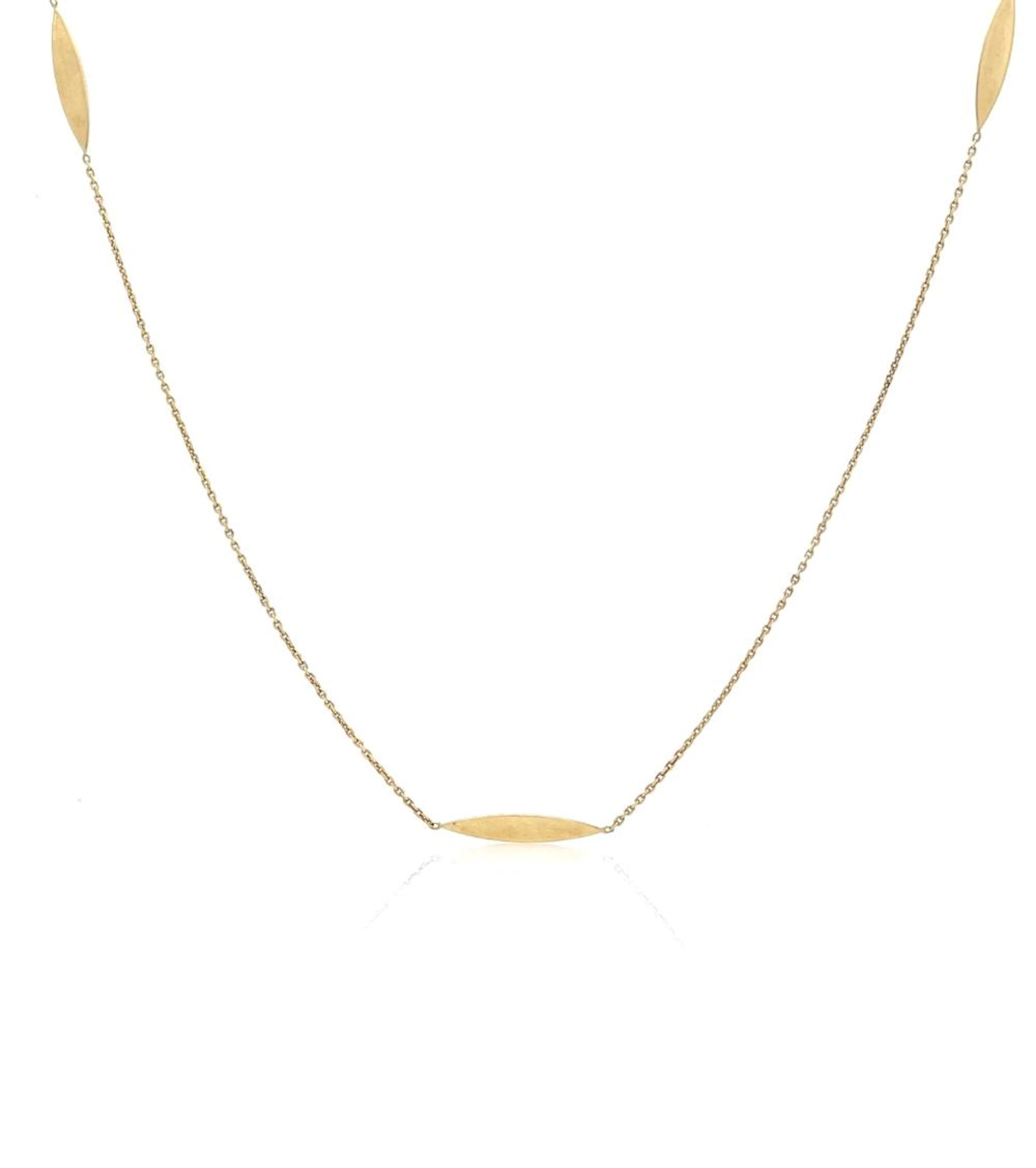 14K YELLOW GOLD NAVETTE STATION NECKLACE
