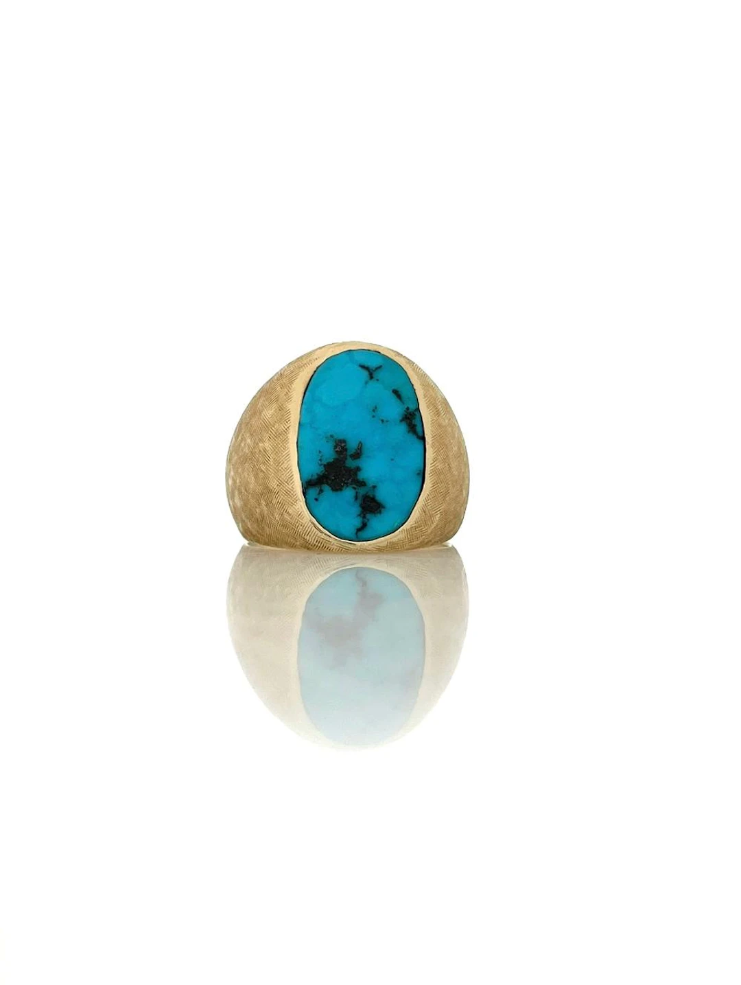 SOUTHWESTERN 14K YELLOW GOLD TURQUOISE RING