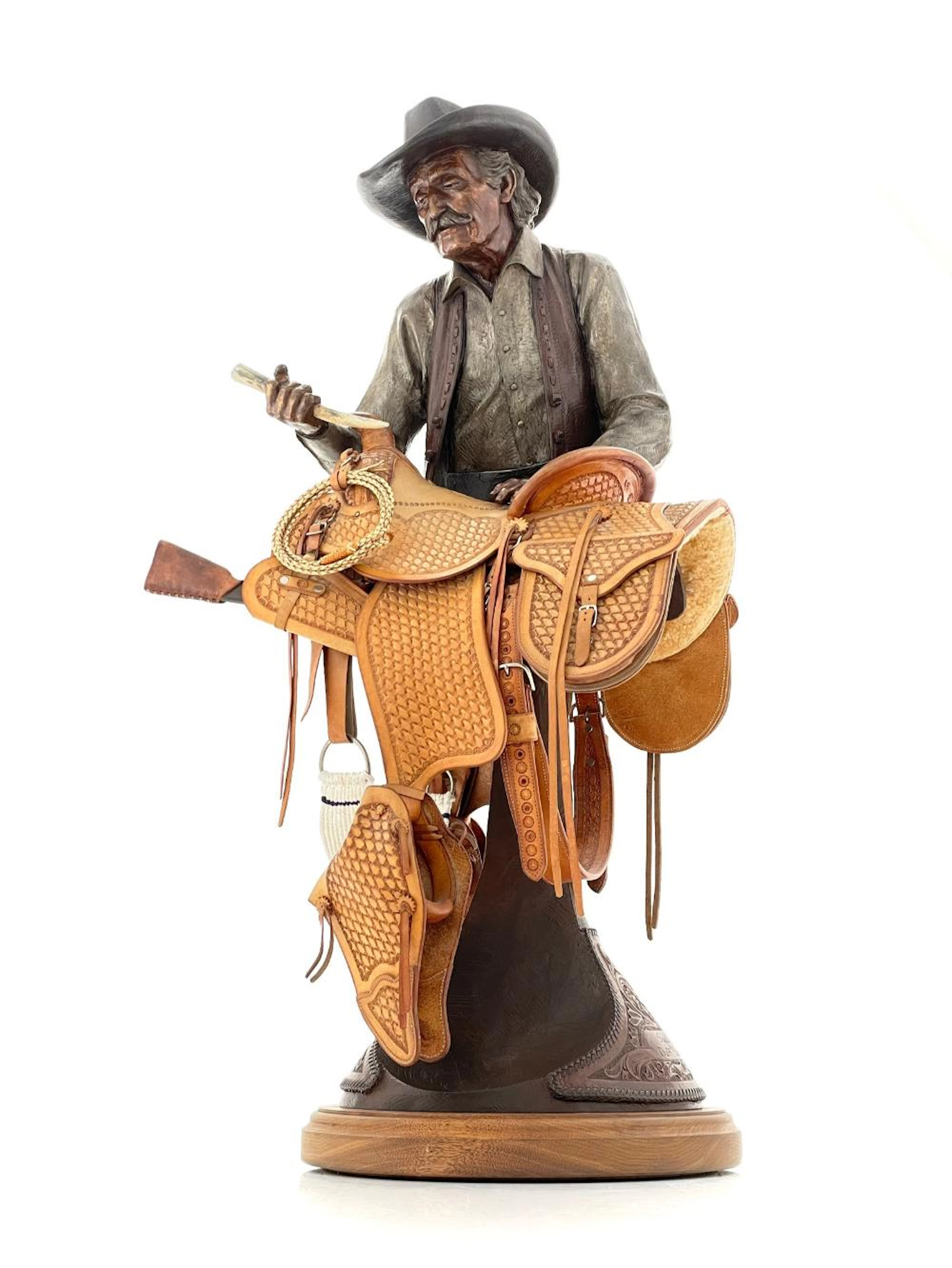 CLYDE ROSS MORGAN "FINISHING TOUCHES" BRONZE SCULPTURE