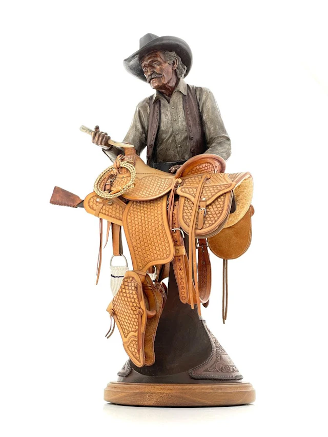 CLYDE ROSS MORGAN "FINISHING TOUCHES" BRONZE SCULPTURE