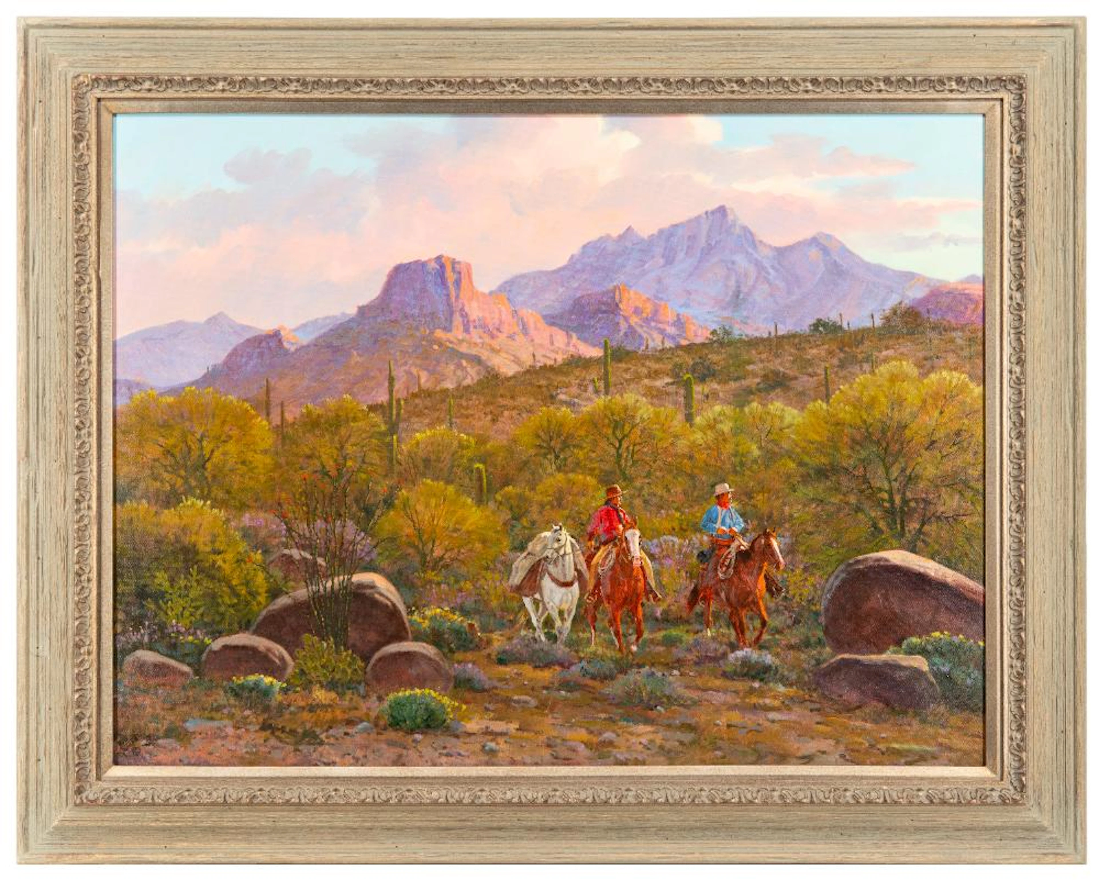 RON STEWART "CHANGING OUTFITS" OIL ON CANVAS
