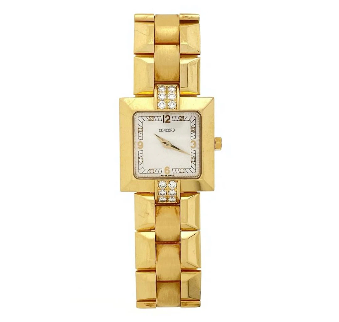 CONCORD LA SCALA 18K YELLOW GOLD DIAMOND WATCH