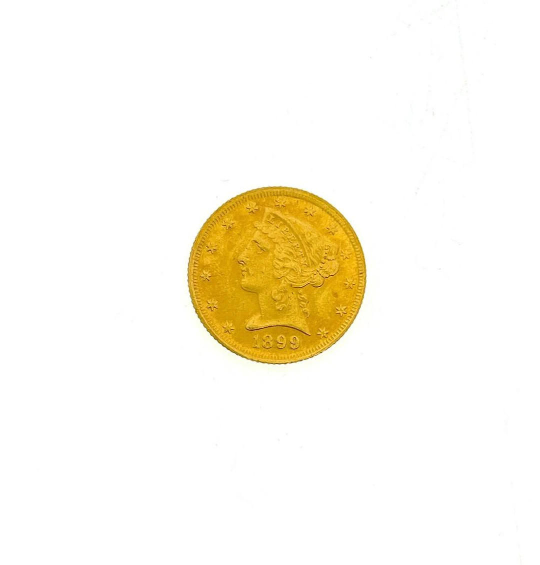 1899 $5 LIBERTY HEAD GOLD HALF EAGLE