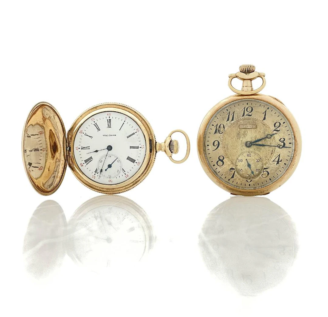 LOT OF 2 ANTIQUE AMERICAN WALTHAM GOLD FILLED POCKET WATCHES