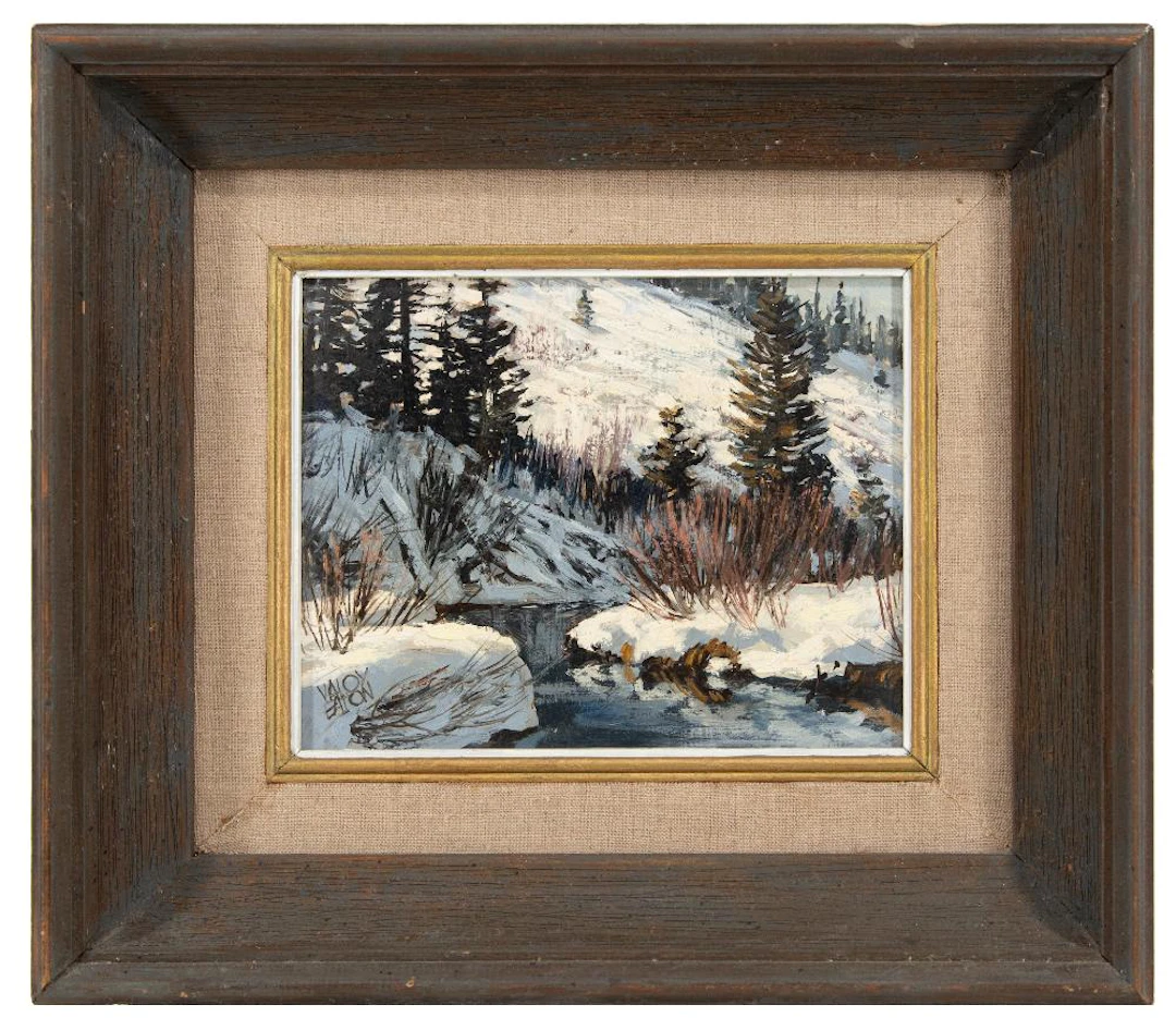 VALOY EATON "MOUNTAIN STREAM" OIL ON BOARD