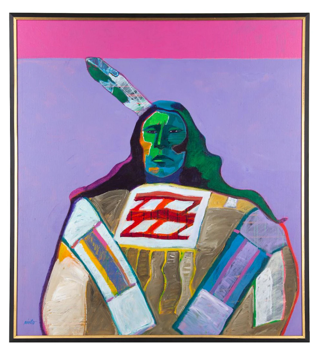 JOHN NIETO "JACK RED CLOUD" ACRYLIC ON CANVAS