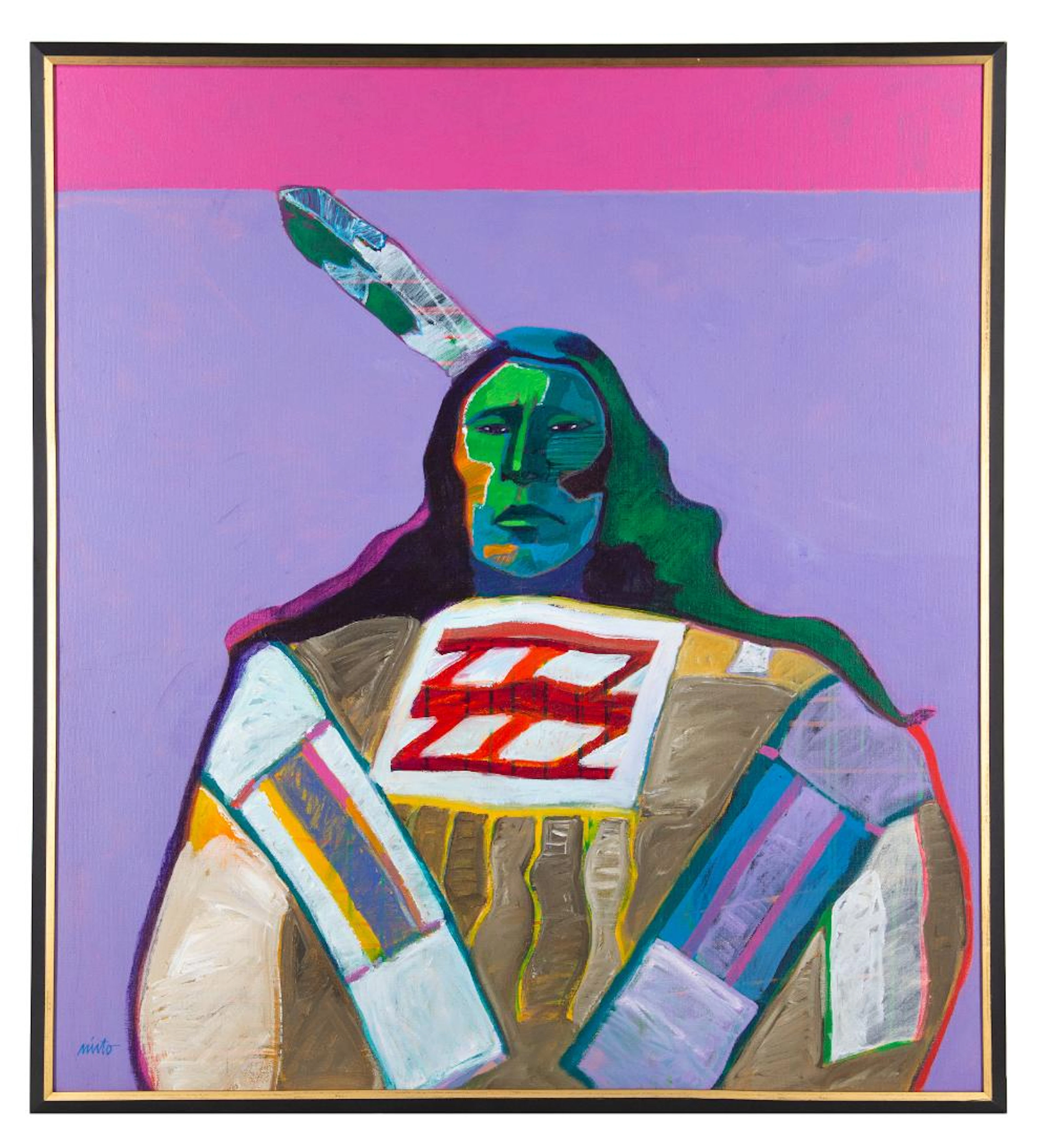 JOHN NIETO "JACK RED CLOUD" ACRYLIC ON CANVAS
