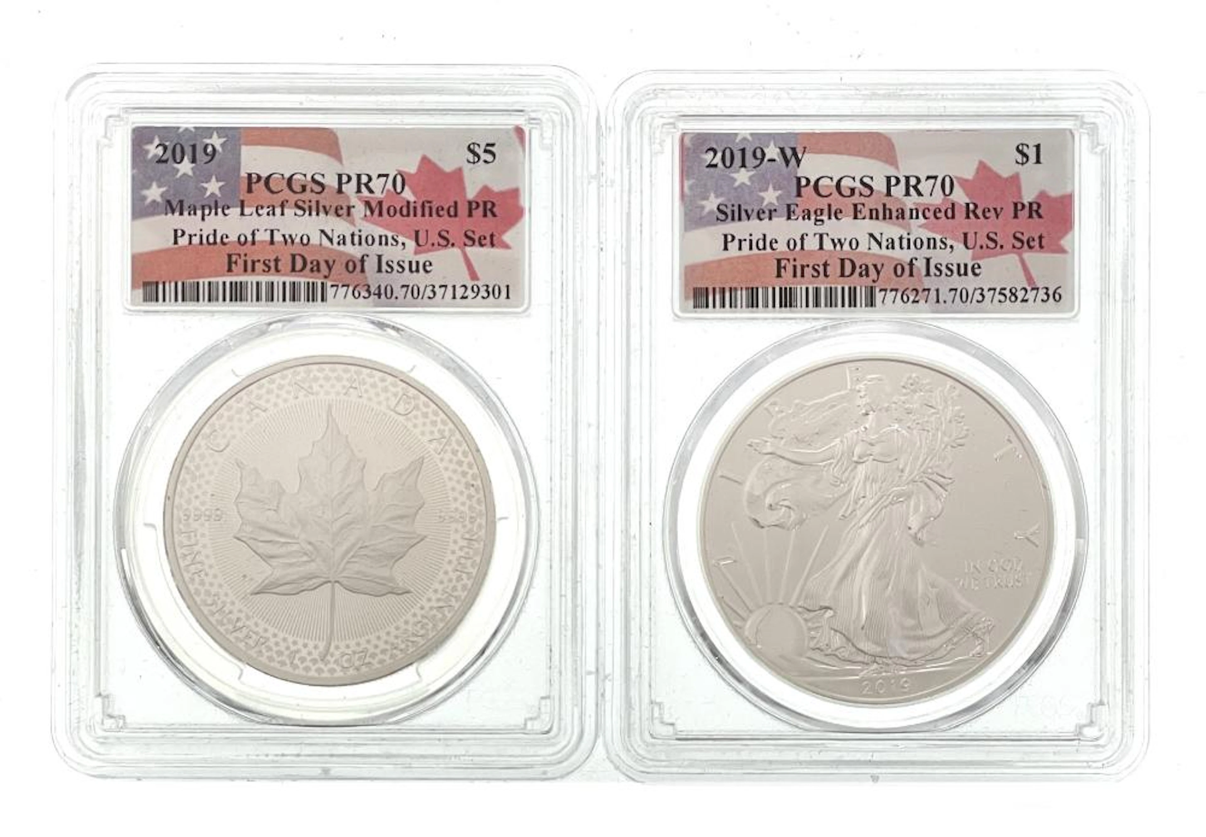 2019 PRIDE OF TWO NATIONS 2-COIN SET FIRST STRIKE PCGS PR70