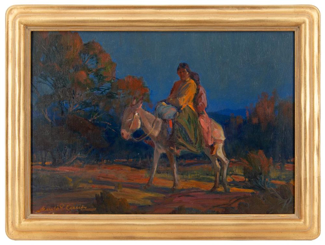 GERALD CASSIDY "THE DAWNS LAST RAY, NAVAJO WOMAN" OIL ON CANVAS