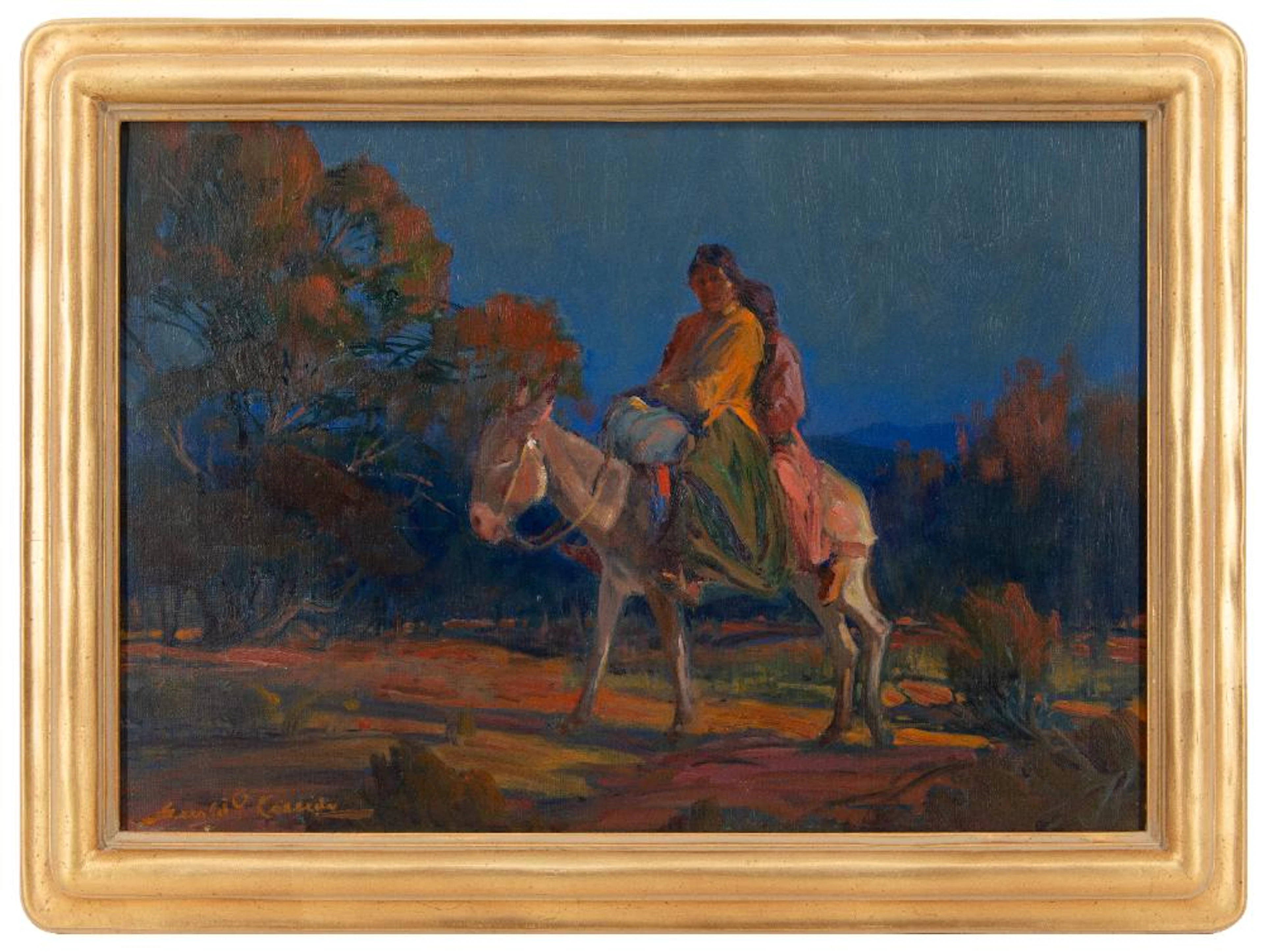 GERALD CASSIDY "THE DAWNS LAST RAY, NAVAJO WOMAN" OIL ON CANVAS