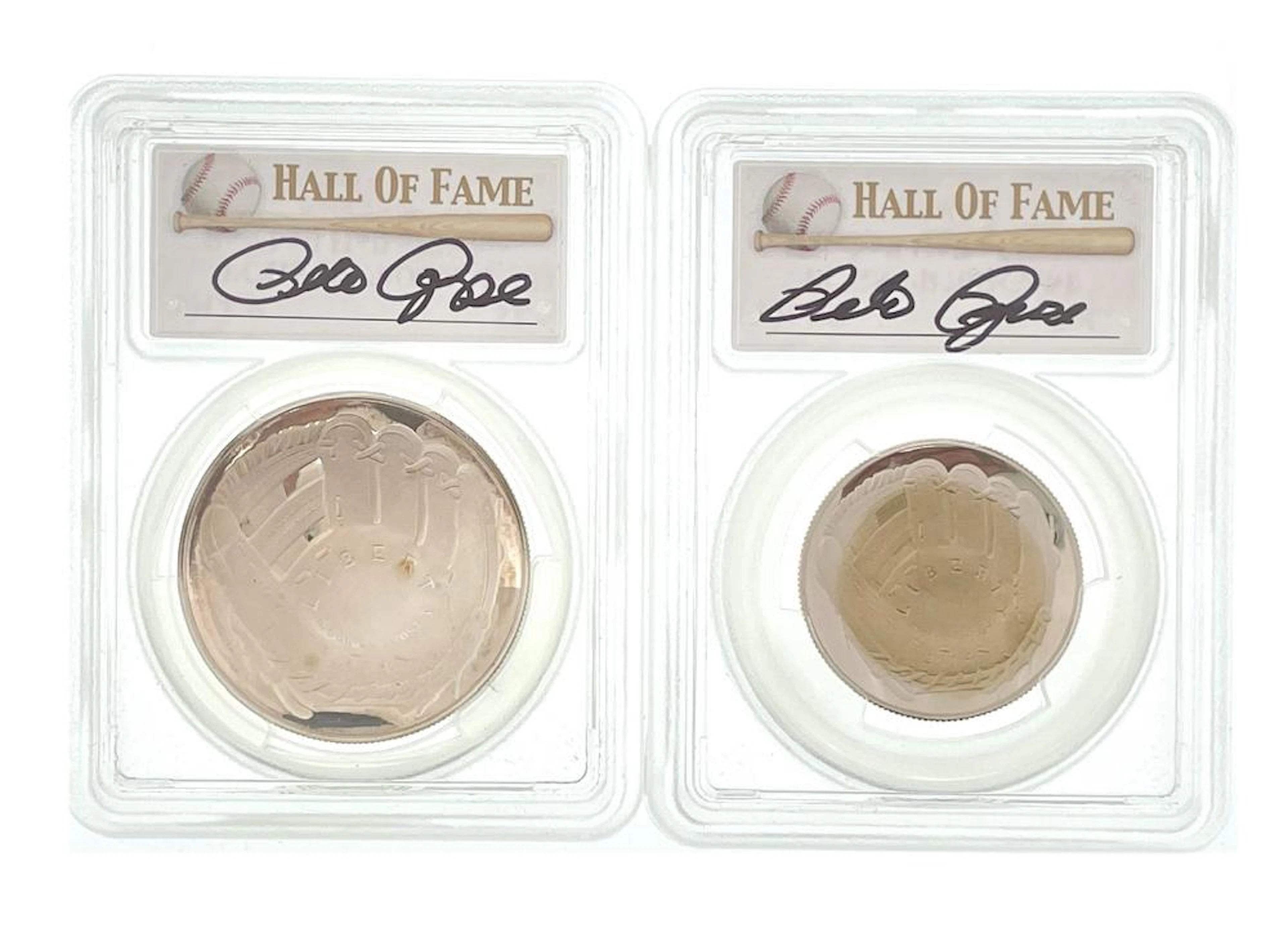 2014-P BASEBALL HALL OF FAME 'PETE ROSE' AUTOGRAPHED SILVER DOLLAR