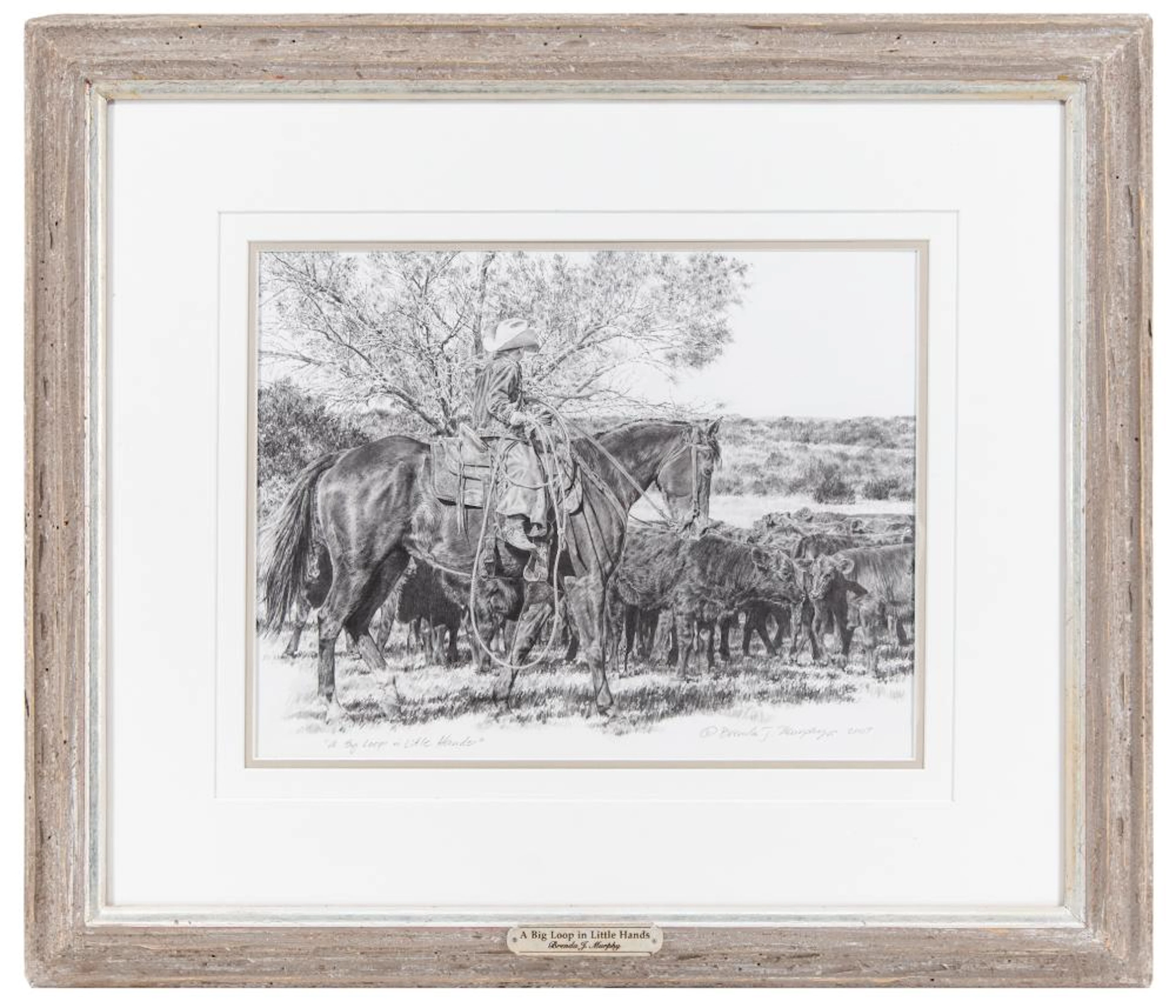 BRENDA MURPHY "A BIG LOOP IN LITTLE HANDS" GRAPHITE ON PAPER