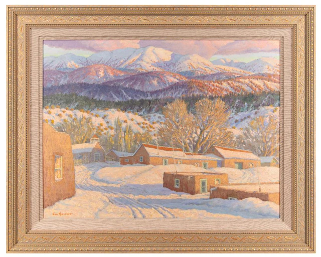 CARL VON HASSLER "WINTER, NEW MEXICO" OIL ON CANVAS
