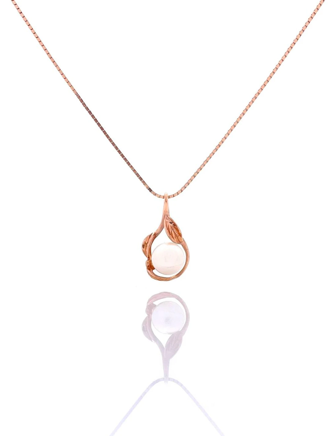 14K ROSE GOLD PEARL PENDANT NECKLACE
