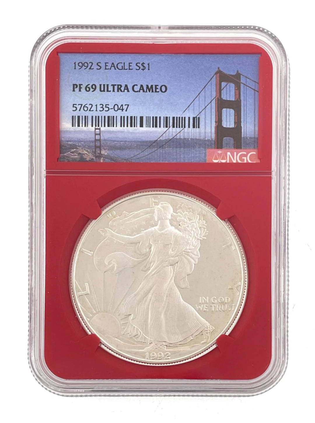 1992-S AMERICAN SILVER EAGLE NGC PF69 ULTRA CAMEO