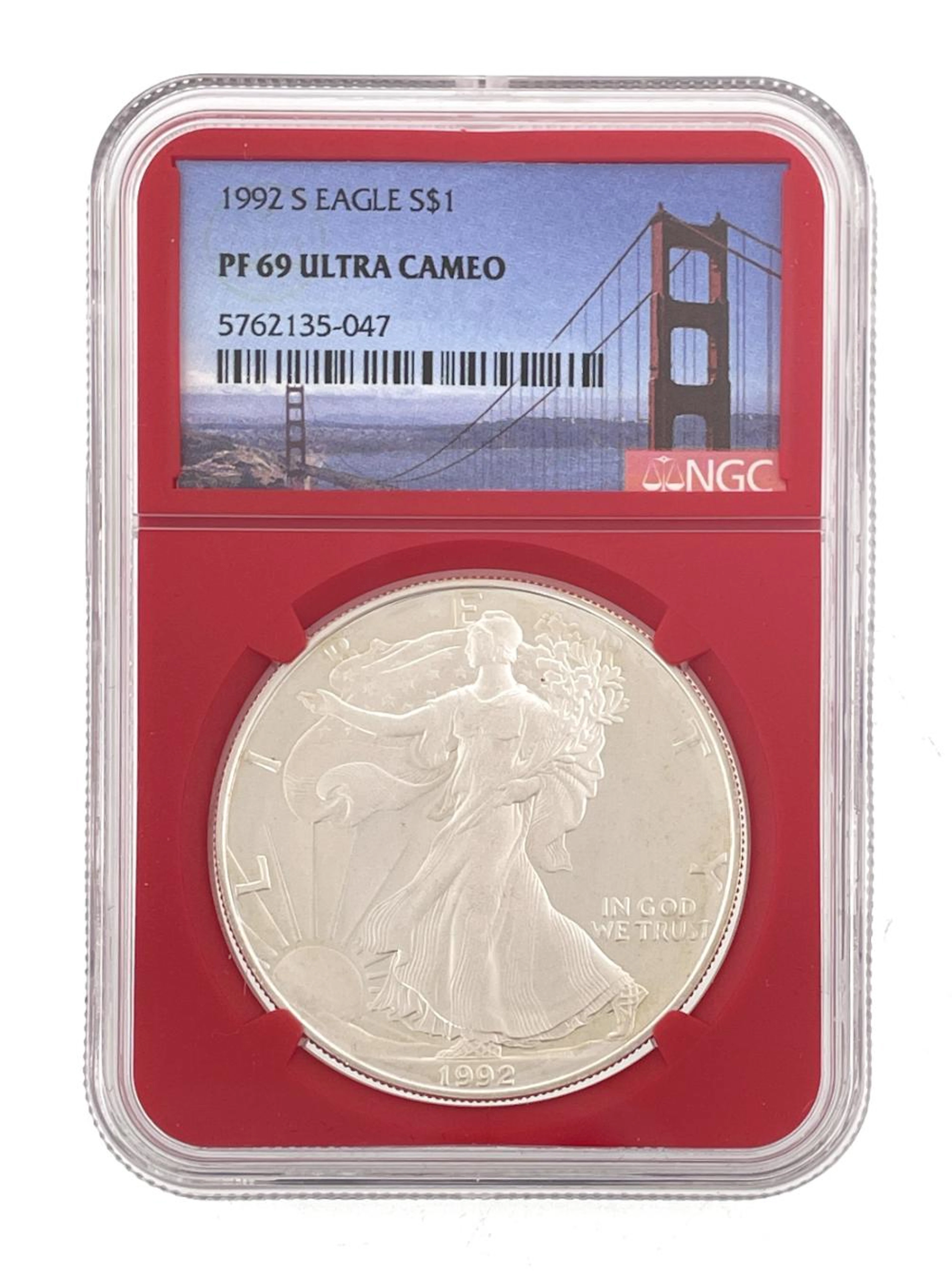 1992-S AMERICAN SILVER EAGLE NGC PF69 ULTRA CAMEO