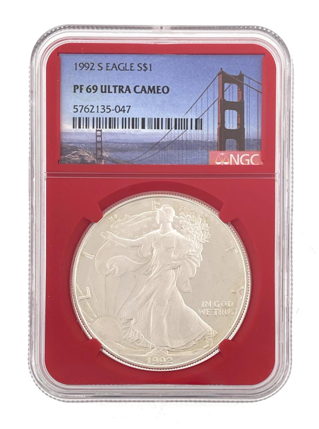 1992-S AMERICAN SILVER EAGLE NGC PF69 ULTRA CAMEO