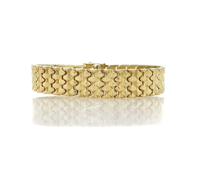 14K ITALIAN YELLOW GOLD DRAGON SCALE BRACELET