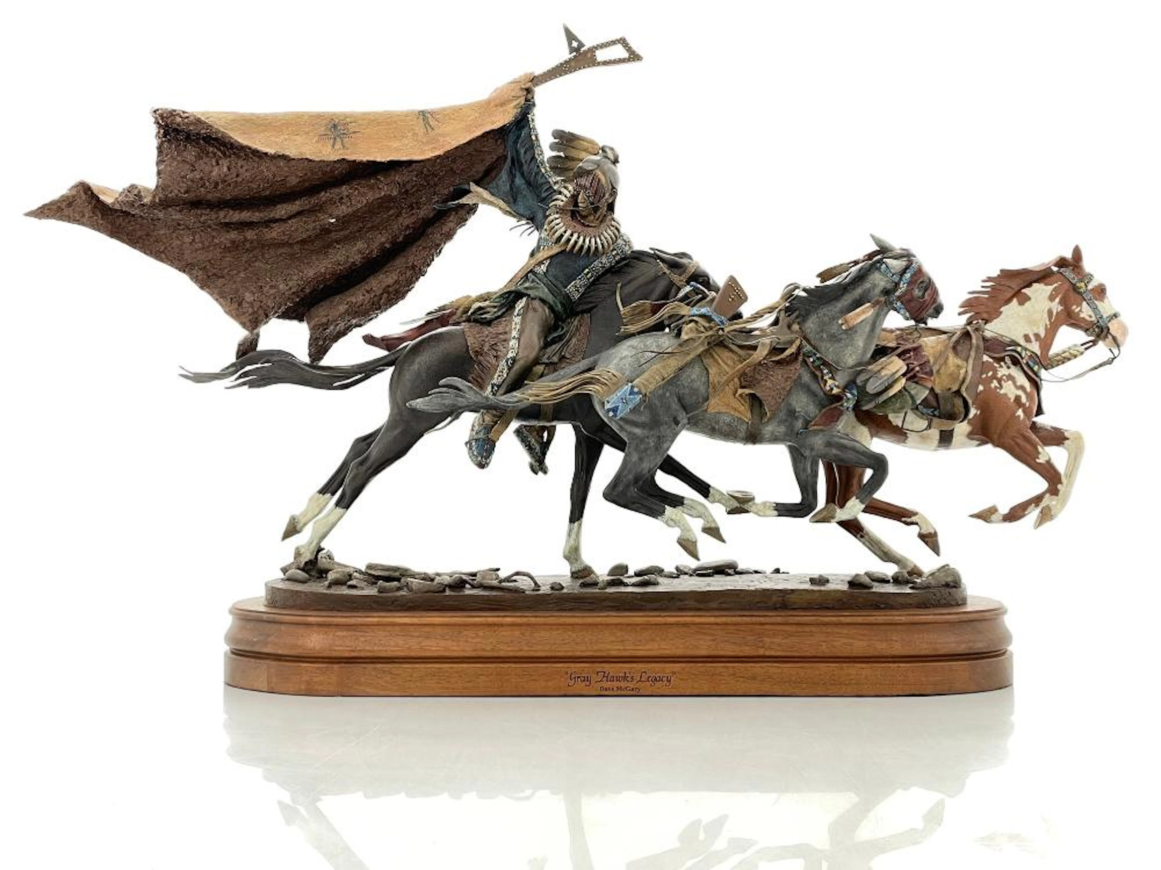 DAVE MCGARY "GRAY HAWK'S LEGACY" BRONZE SCULPTURE