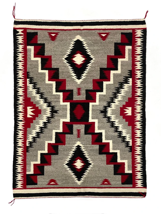 1940-50S NAVAJO STORM PATTERN WEAVING / RUG