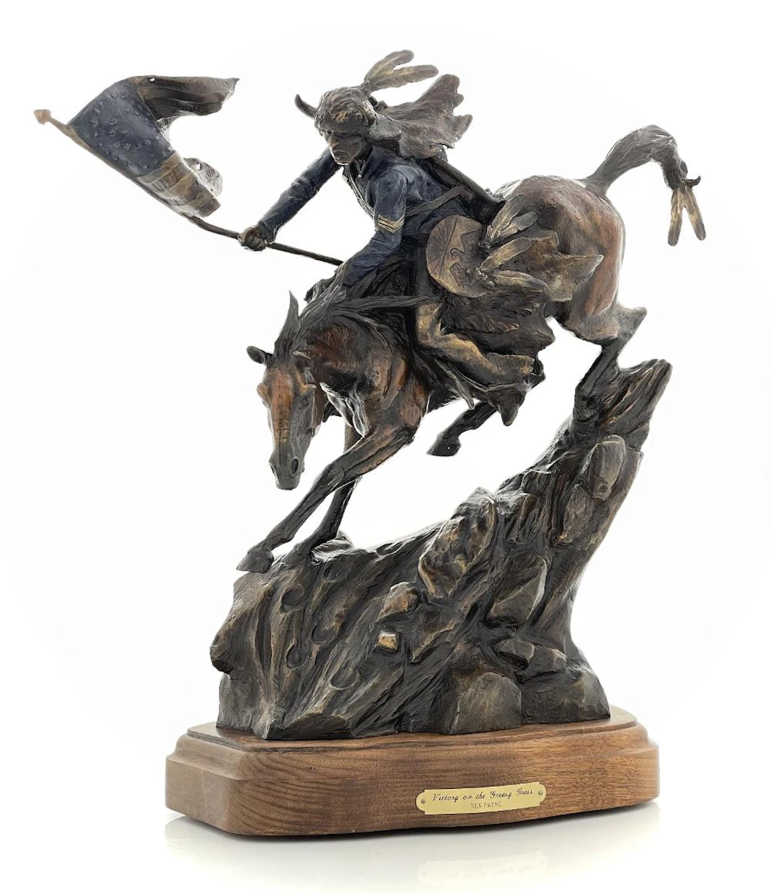 KEN PAYNE "VICTORY ON THE GREASY GRASS" BRONZE SCULPTURE