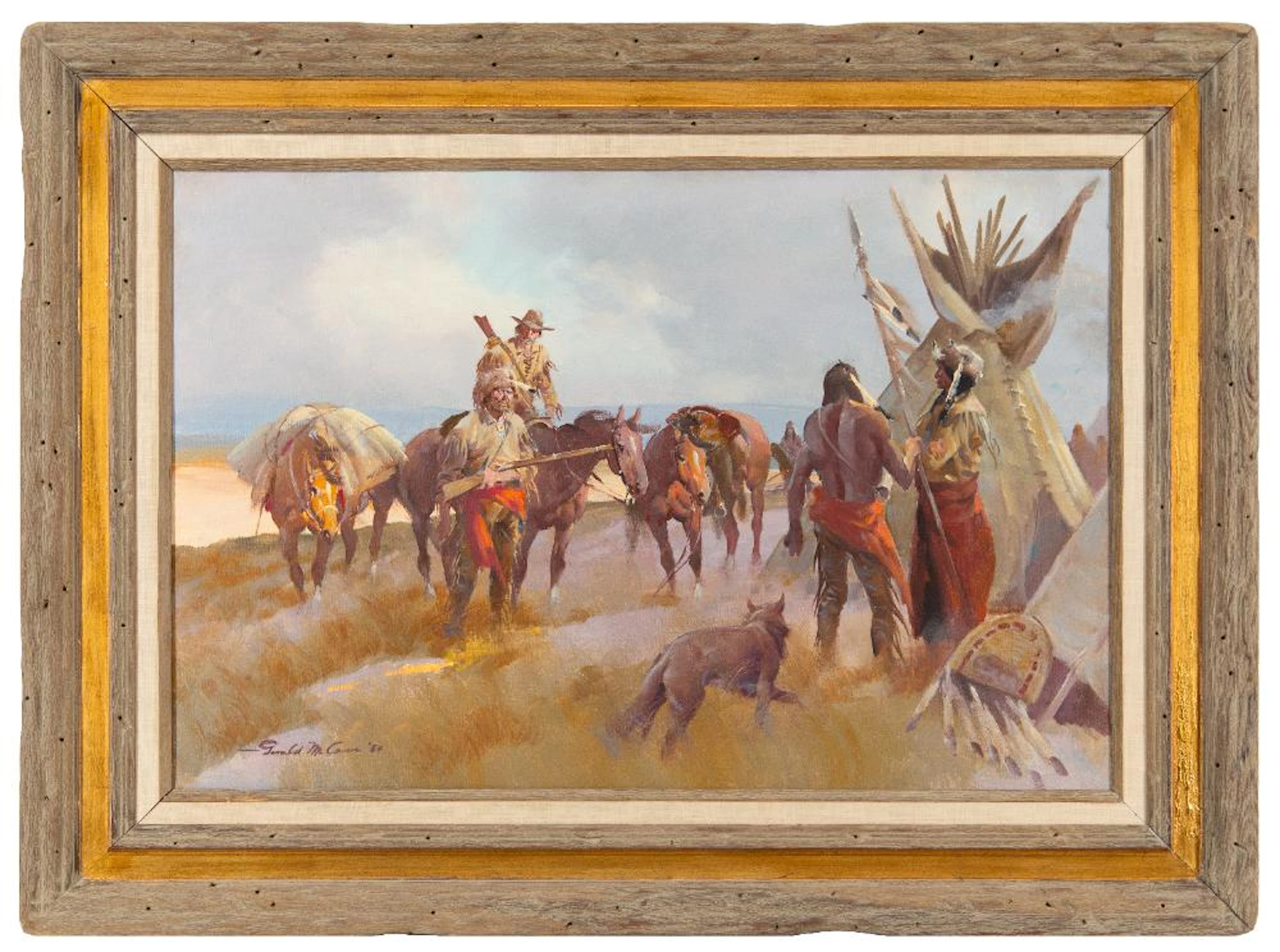 GERALD MCCANN "JAKE AND HIS KID BROTHER" OIL ON CANVAS