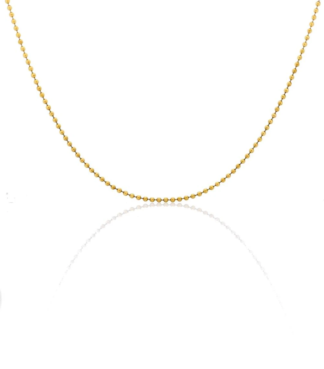 14K YELLOW GOLD BALL CHAIN NECKLACE