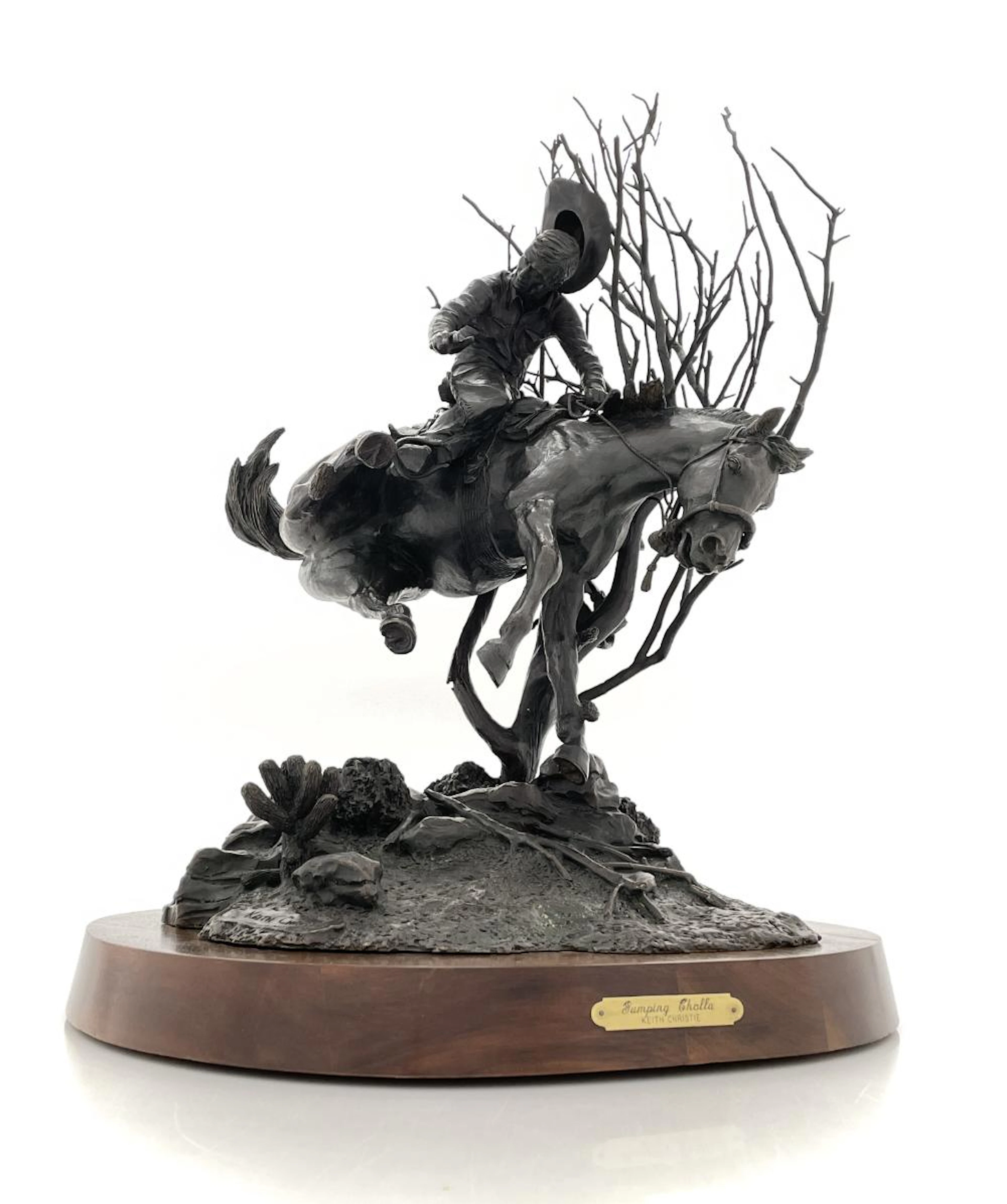 KEITH CHRISTIE "JUMPING CHOLLA" BRONZE SCULPTURE