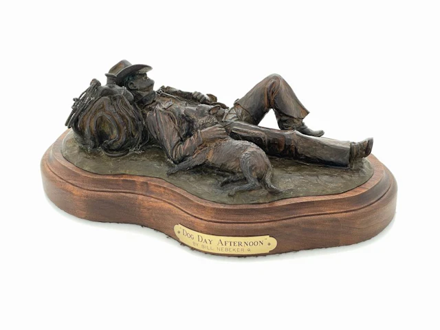 BILL NEBEKER "DOG DAY AFTERNOON" BRONZE SCULPTURE