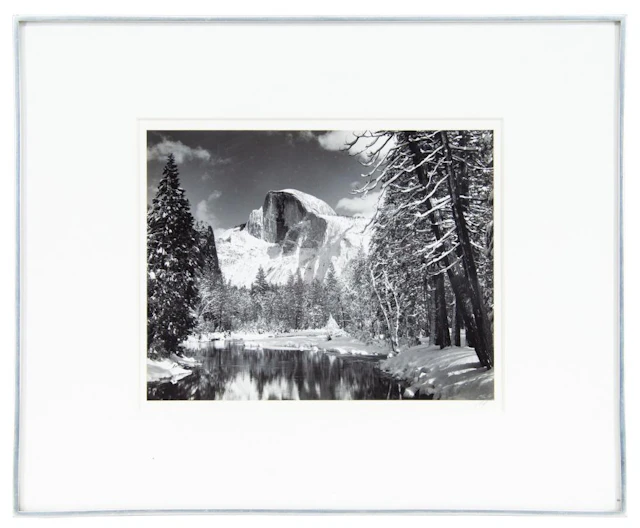 ANSEL ADAMS "HALF DOME, MERCED RIVER, WINTER" GELATIN SILVER PRINT