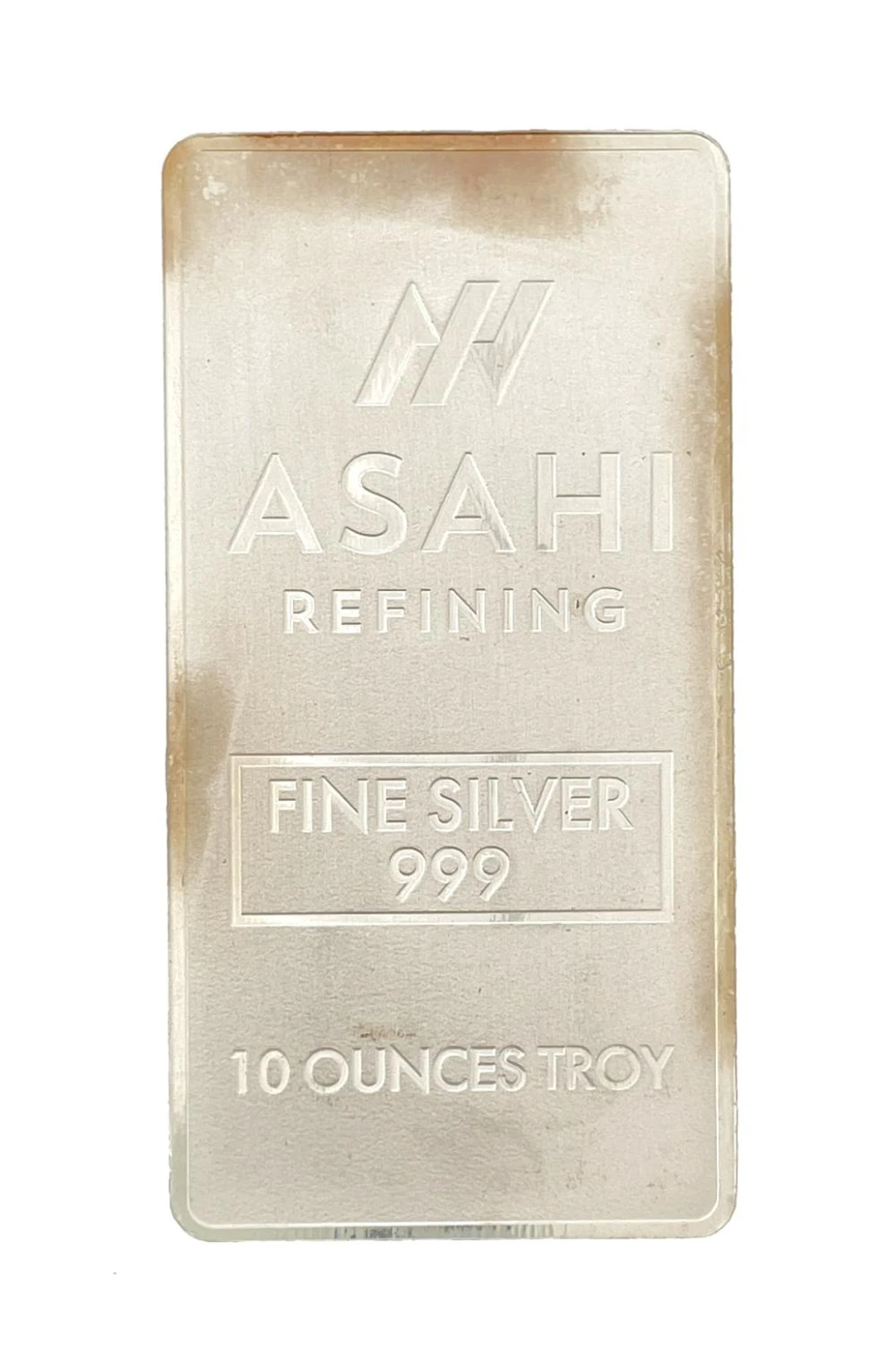 10 TROY OZ .999 PURE SILVER BAR BY ASAHI REFINERY