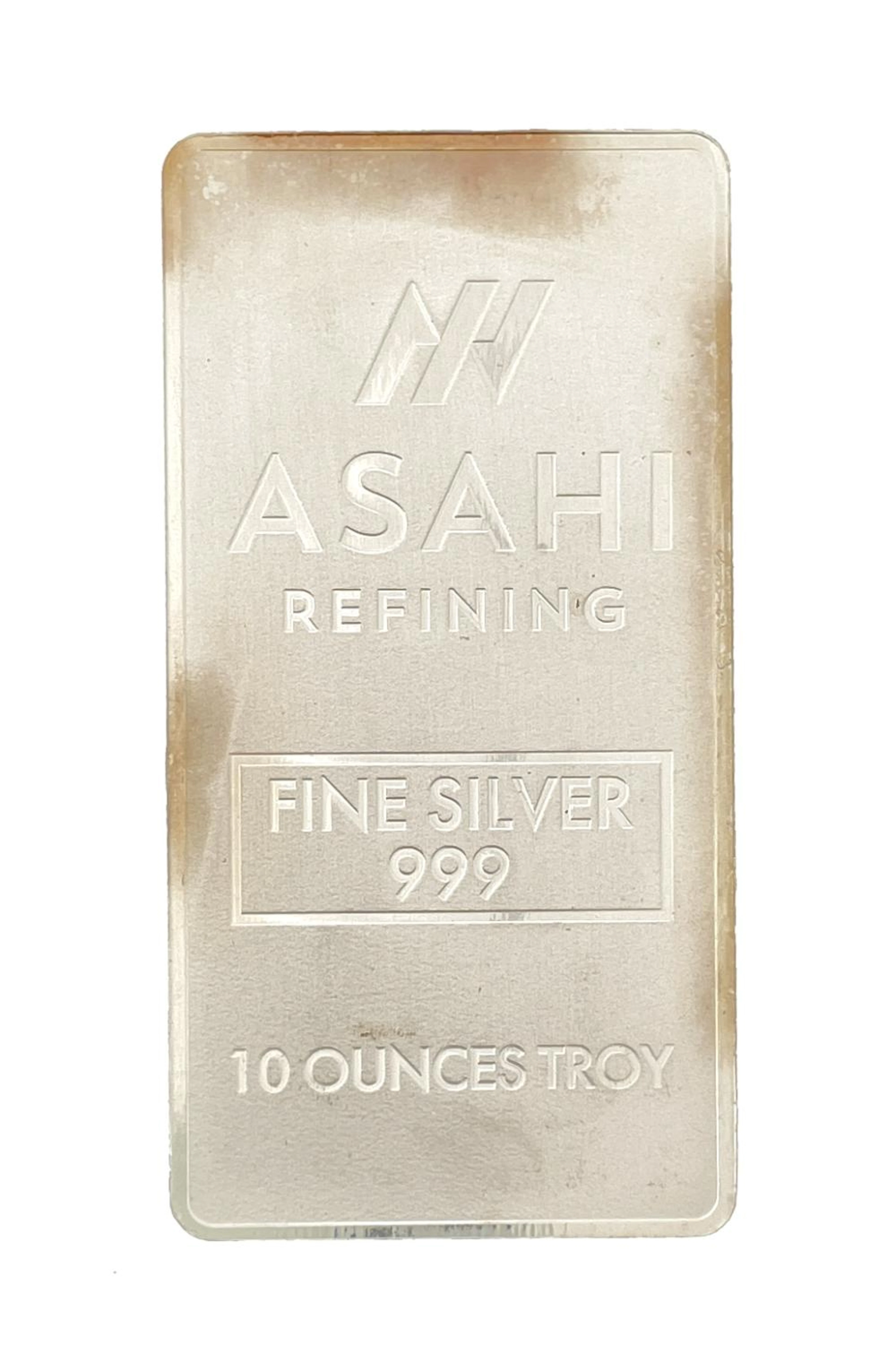 10 TROY OZ .999 PURE SILVER BAR BY ASAHI REFINERY